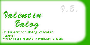 valentin balog business card